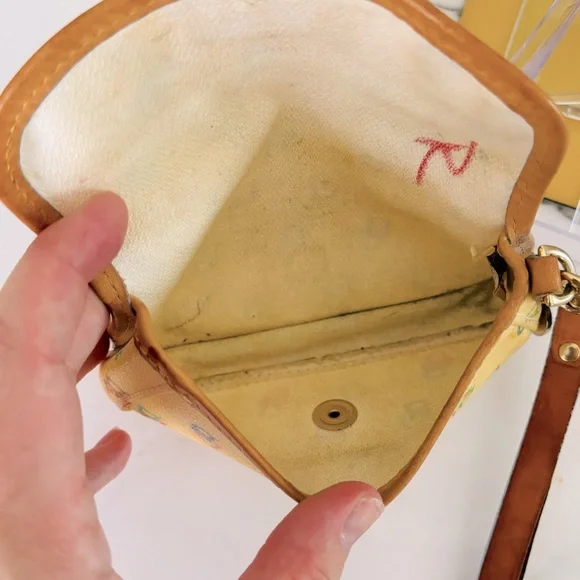 Dooney & Bourke Vintage Rainbow DB Vinyl Leather Multicolor‎ Wristlet - Picture 9 of 11